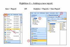 Example of a thumbnail graphic for a slideshow of creating a new report in version 8.x