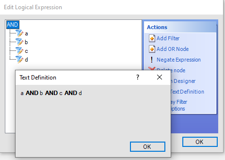 Example: All filters joined with AND connector