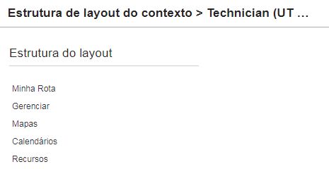 Configuração > Tipos de Usuário > Telas do Aplicativo > Menu Principal. Minha Rota está adicionada na configuração.