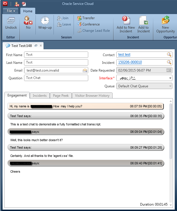 Illustration of current formatting in transcript where each thread entry includes author's name and timestamp.