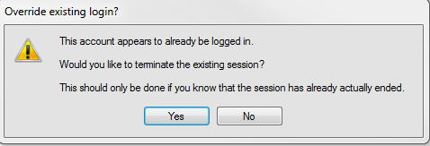 Illustration of Override existing login alert message