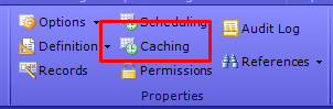 Click Caching button from Properties section of the ribbon