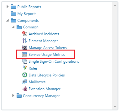 Service Usage Metrics added to Navigation menu