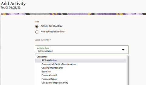 List View > Assign to Team. Activity Type field shows only activities from 'Customer' group