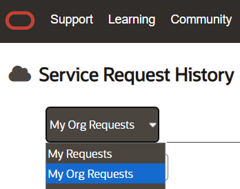 My Organization's Service Requests