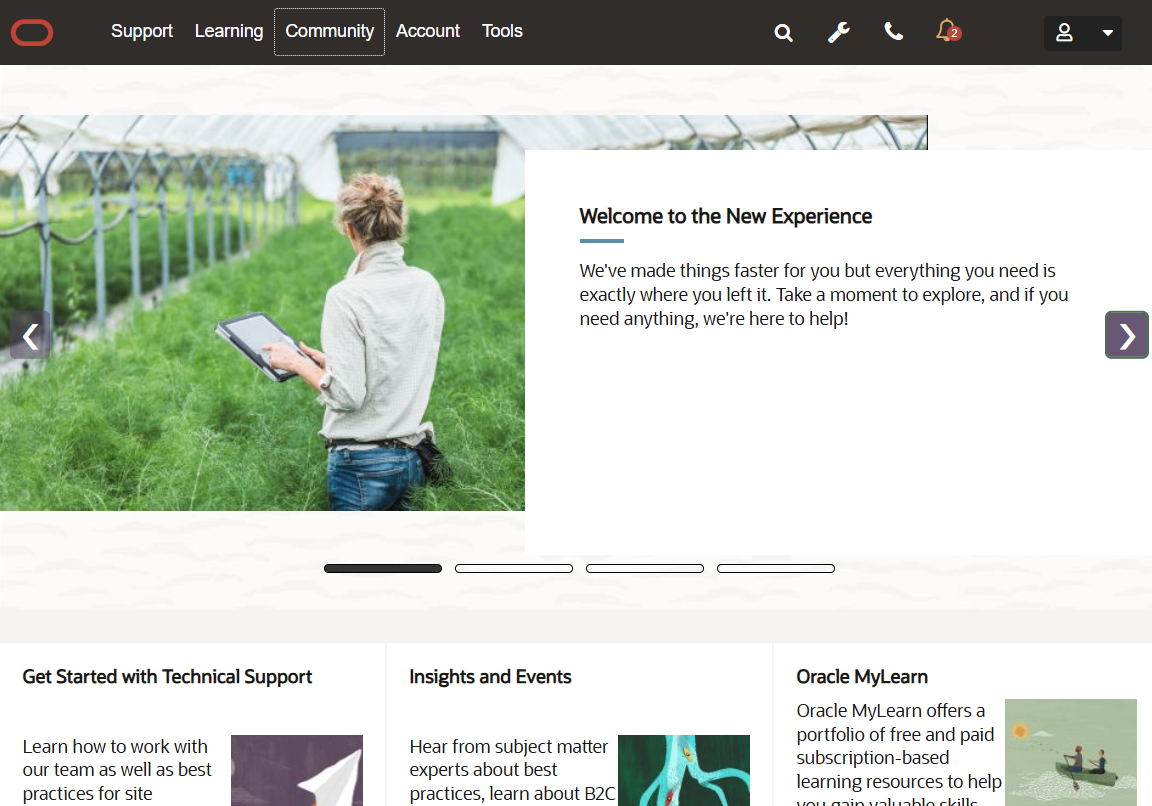 Support Portal Home Page https://cx.rightnow.com/app/home